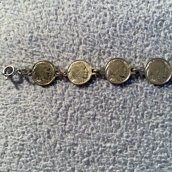 Silver Towne coin (nickel) bracelet. - Picture 2 of 9